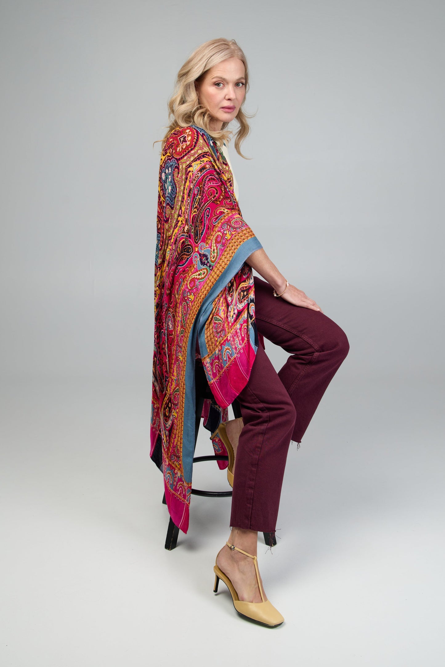 Paisley High Low Kimono