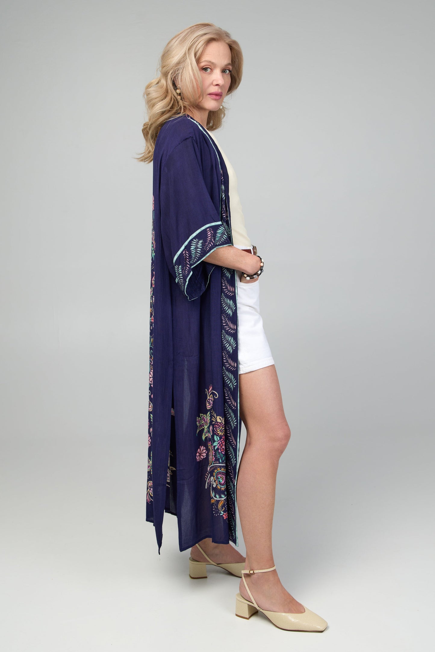 Flowy Paisley Kimono Long