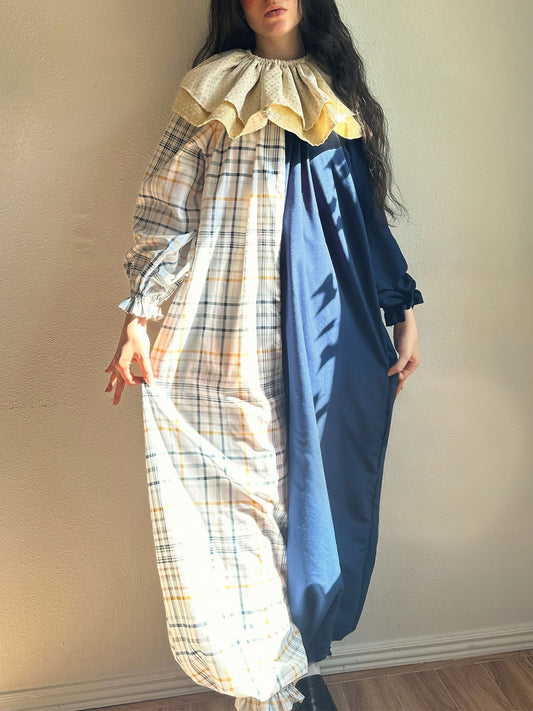 Plaid Planet Clown Costume Suit Jumpsuit