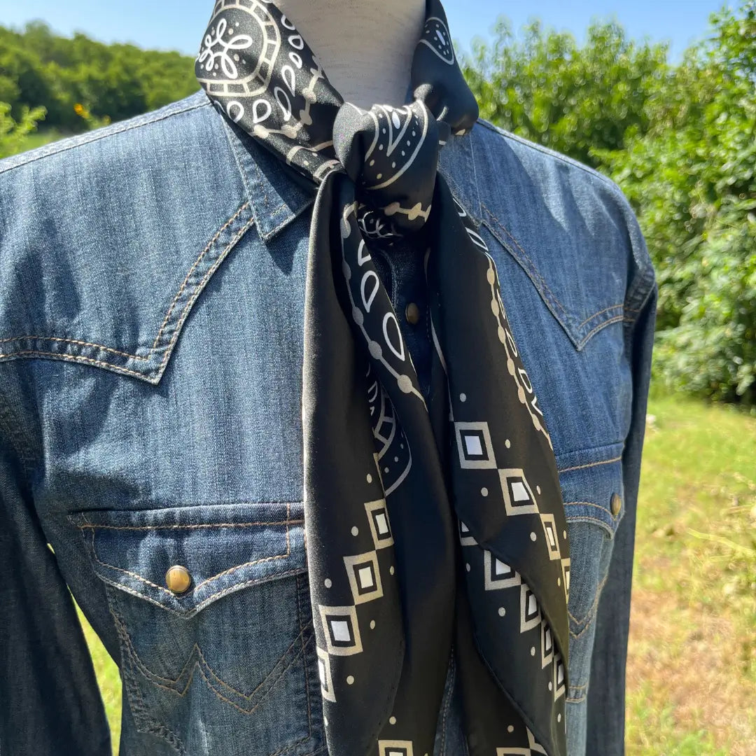 Paisley Wild Rags (Flint) | Black Silk Scarf