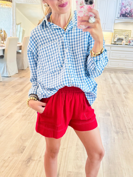 Gingham Long Sleeve Button Down