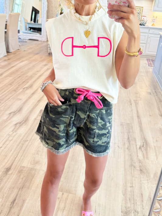 Cream Horsebit  Tee