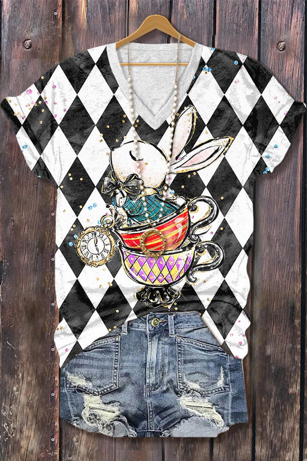 Geo Print Easter Bunny T-Shirt