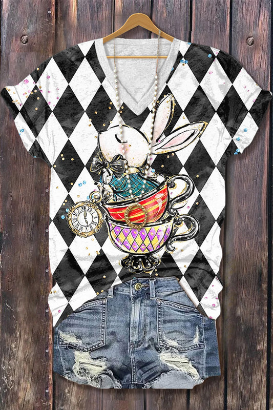 Geo Print Easter Bunny T-Shirt