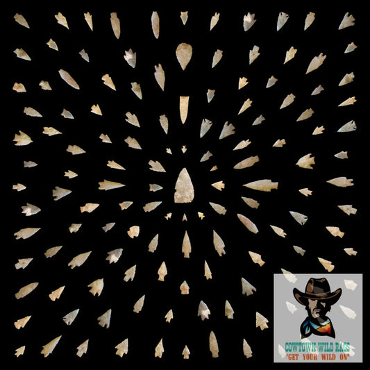 Western Wild Rags Arrowheads (Black) Silk Scarf