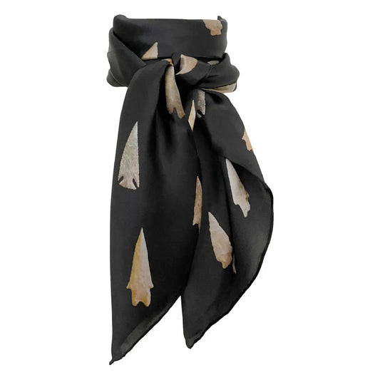 Western Wild Rags Arrowheads (Black) Silk Scarf