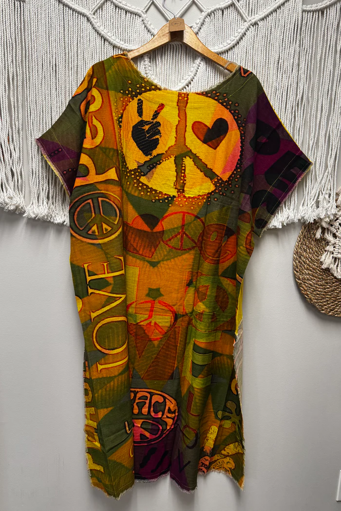Printed linen tunic