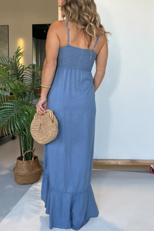 Salt Water Whispers Maxi Dress-Black