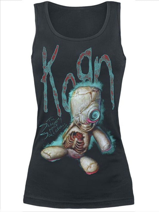 Punk print casual sleeveless T-shirt