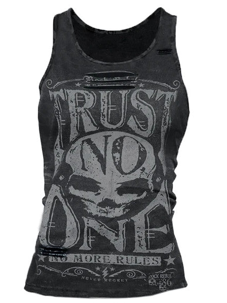 Ladies Fashion Print Torn Casual Vest