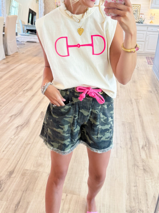 Cream Horsebit  Tee