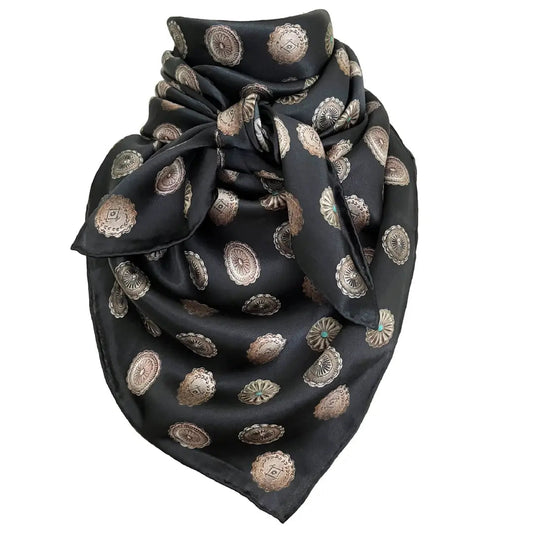 Western Wild Rags (Concho Canyon) Black Scarf