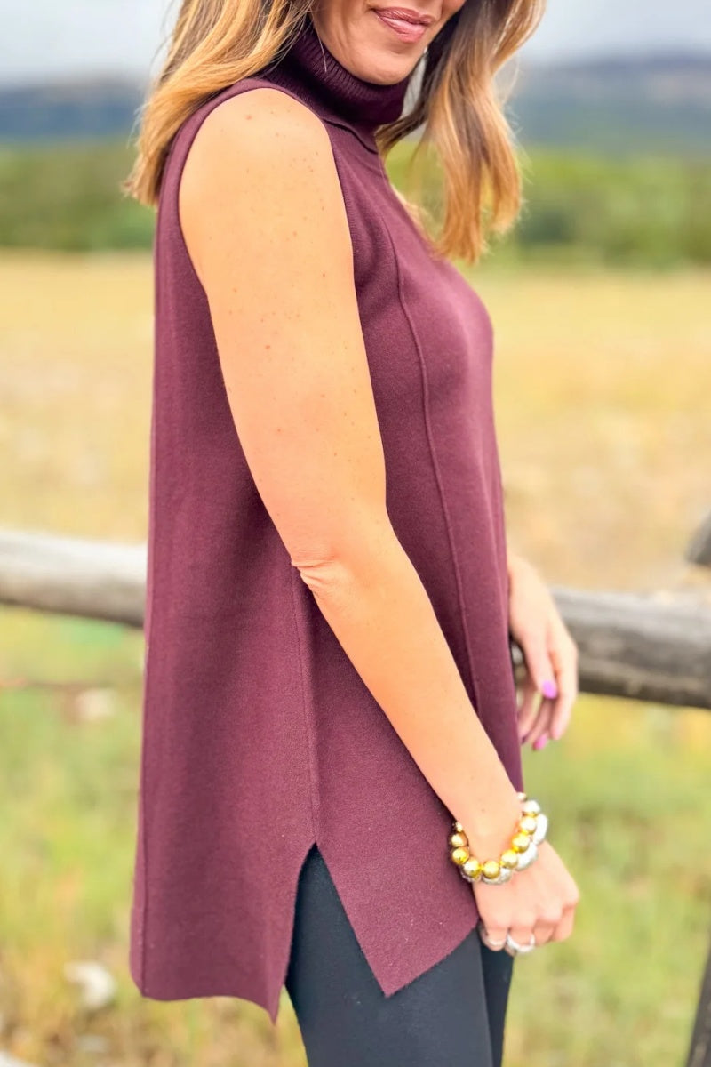 Lynn Sleeveless Mock Neck Sweater