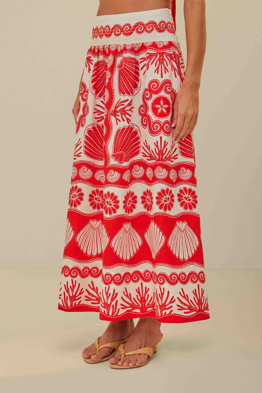 Women's Ocean Print Casual Skirt