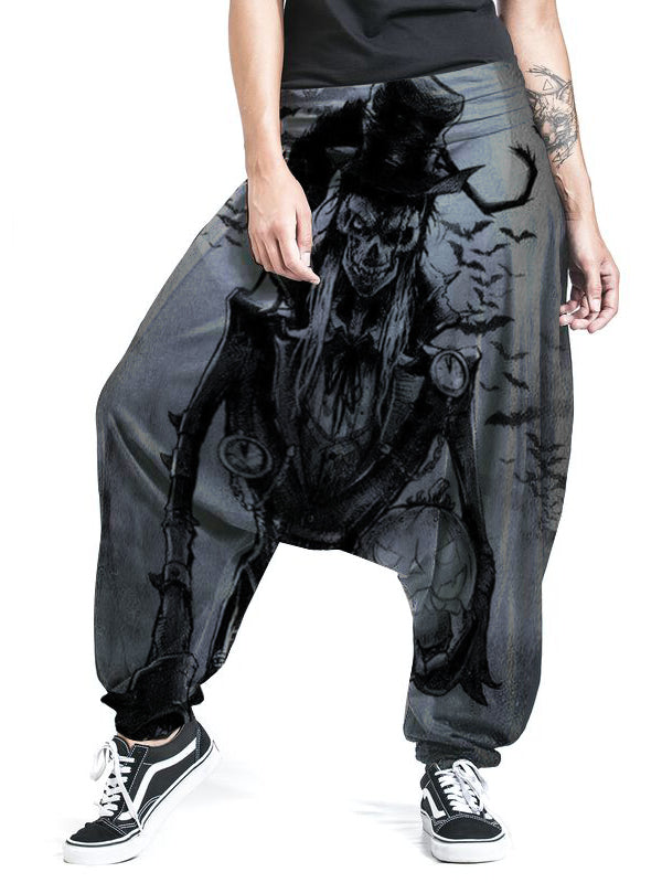 Punk Print Casual Punk Loose Harem Pants