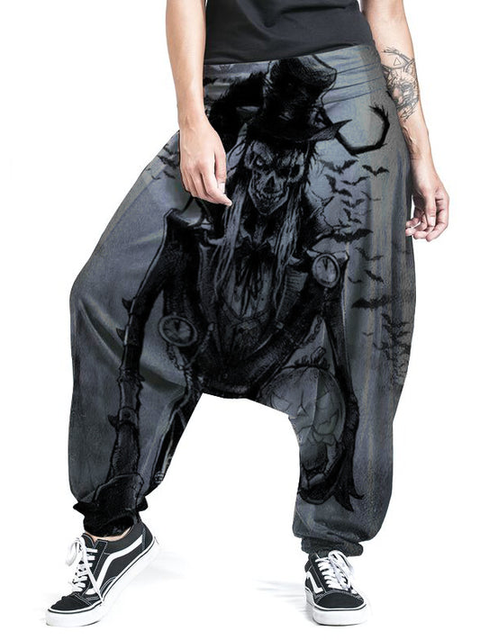 Punk Print Casual Punk Loose Harem Pants