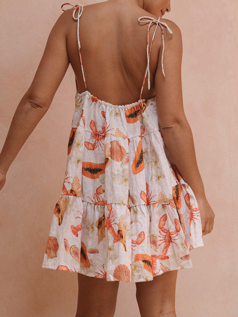 Crab Print Mini Dress