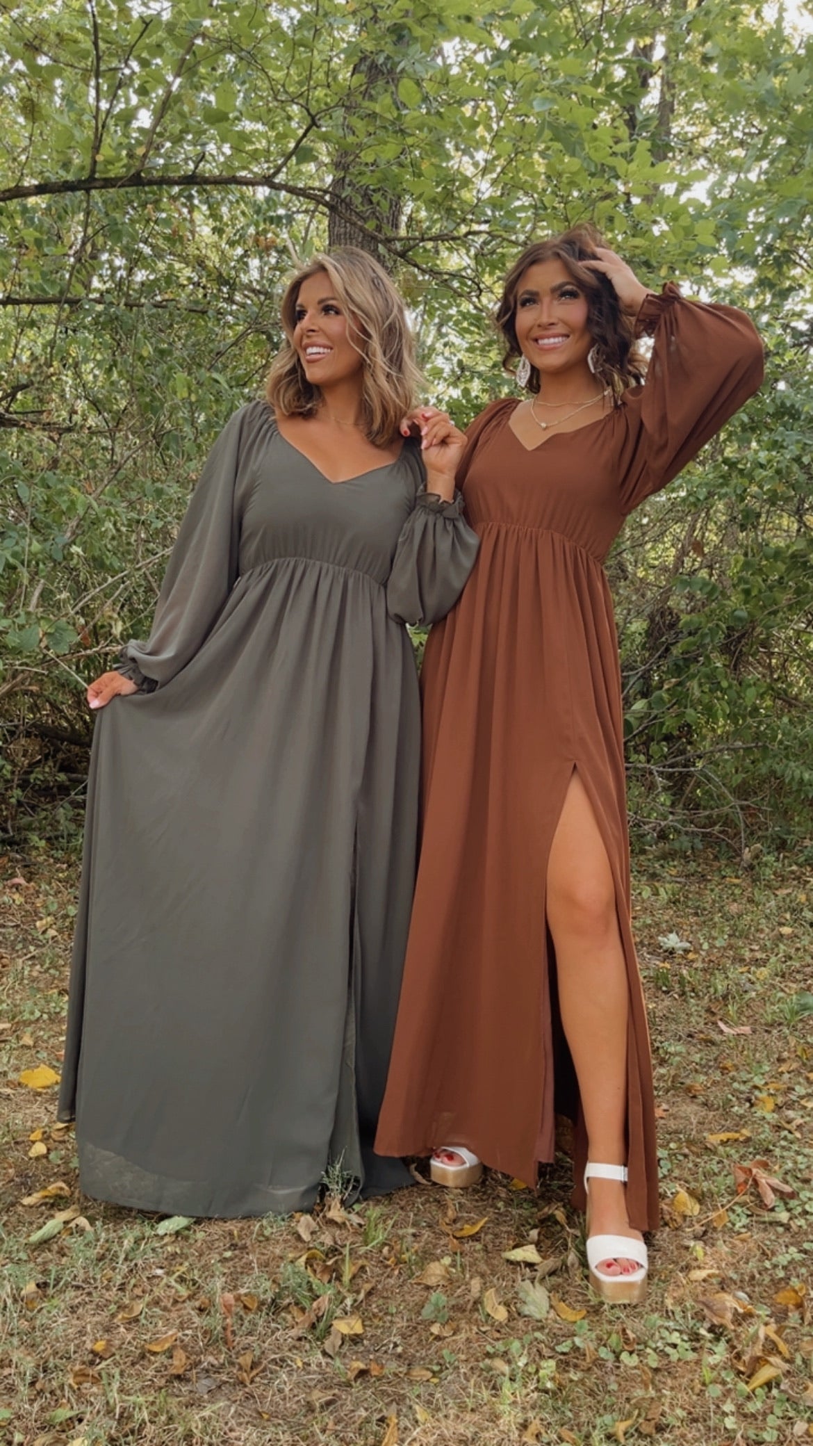Timeless Romantic Chiffon Maxi Dress, Olive