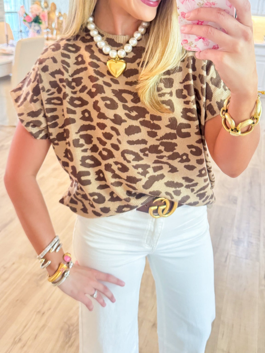 Leopard Print Basie Knit Top