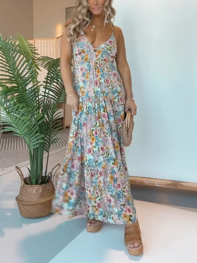Halter Floral Maxi Dress