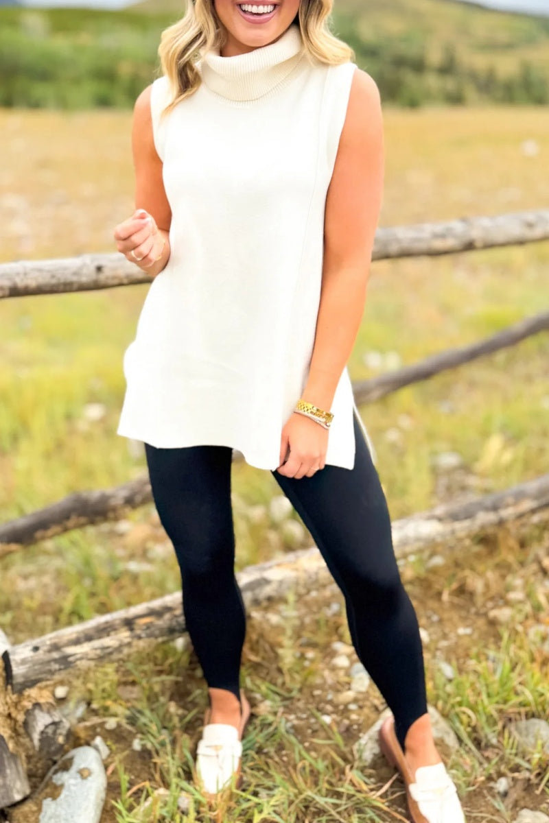 Lynn Sleeveless Mock Neck Sweater