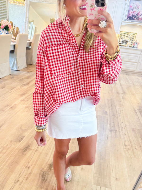 Gingham Long Sleeve Button Down