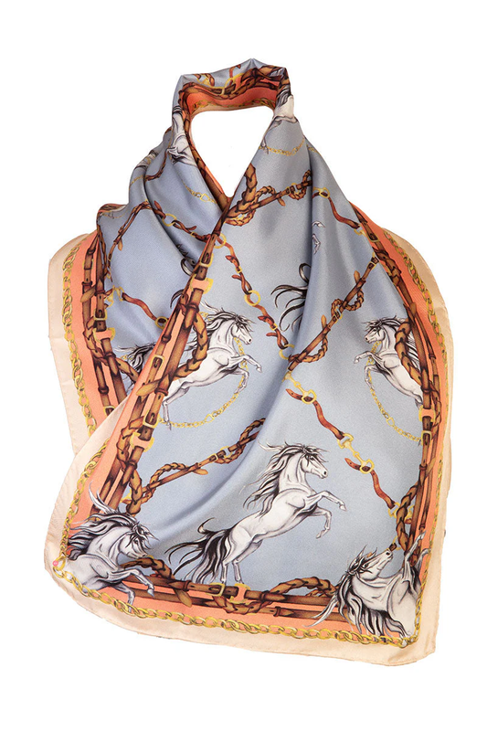 Horse scarf powder blue