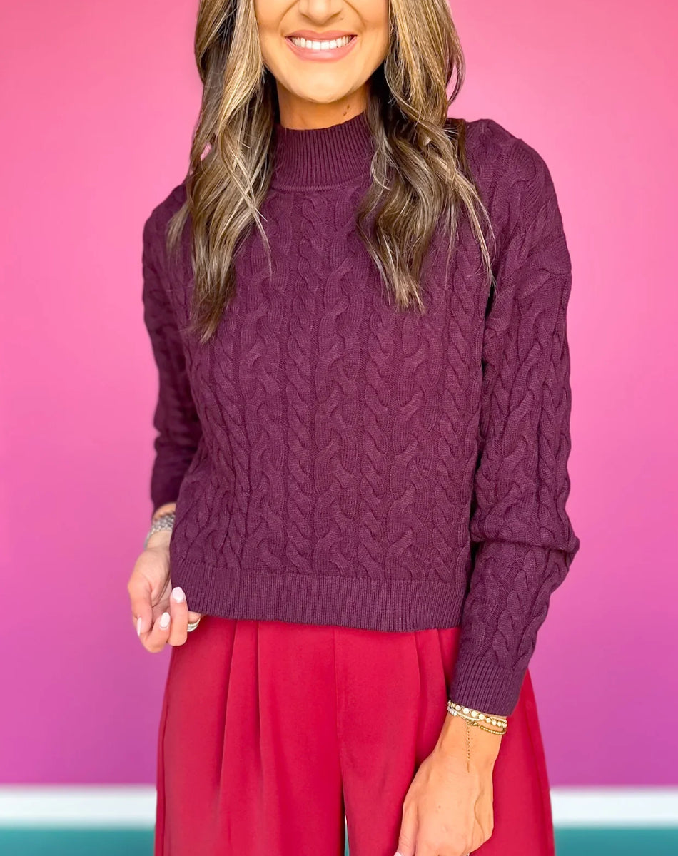 Bubble Knit Turtleneck Sweater