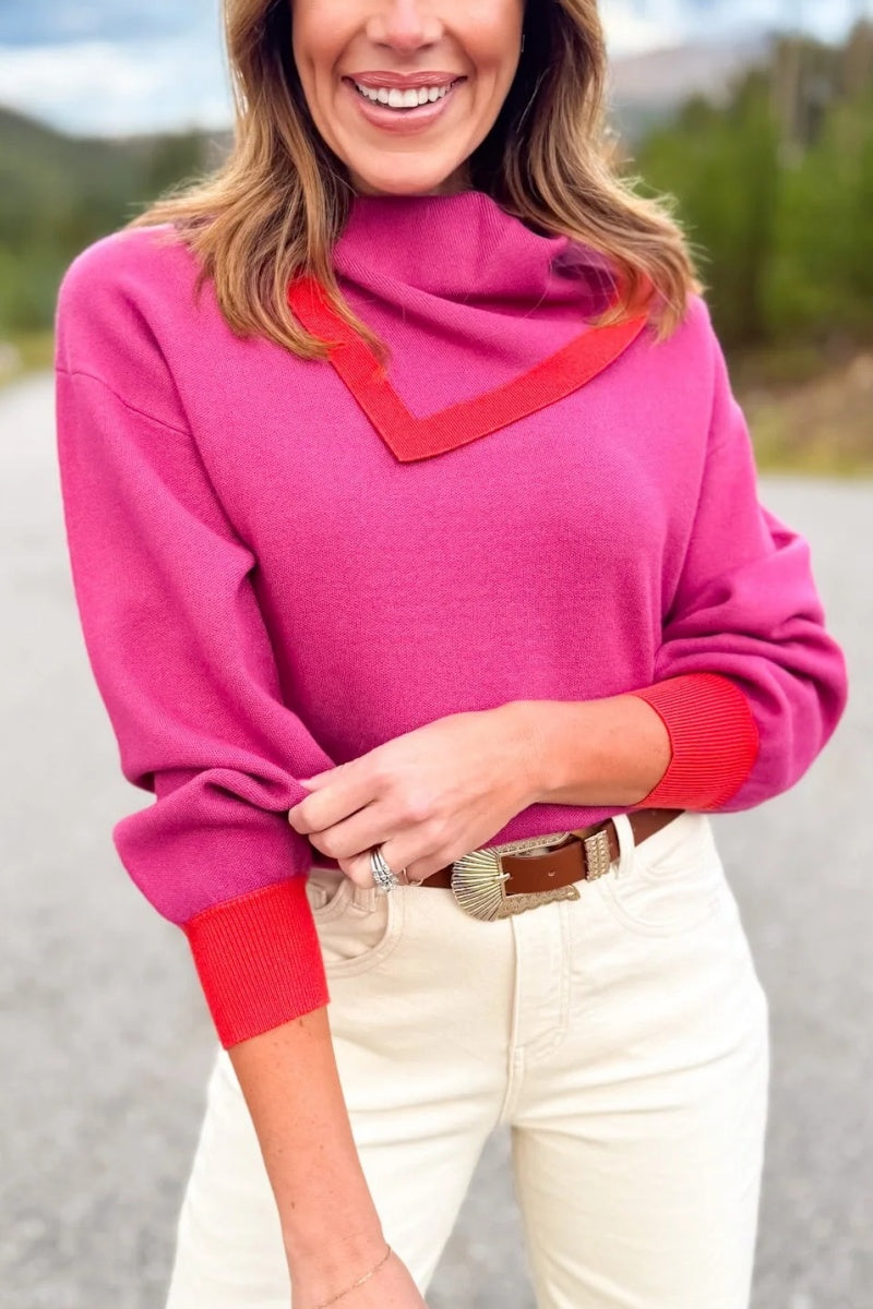 McClain Colorblock Bandana Sweater