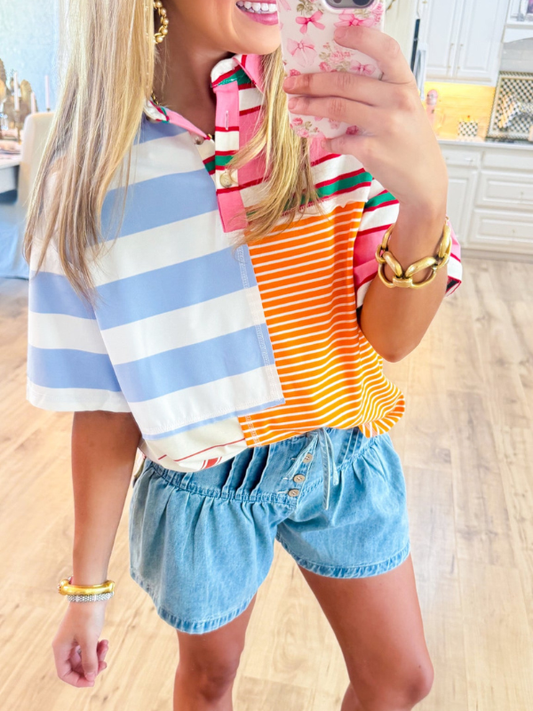 Multi Colored Mix Stripe Top