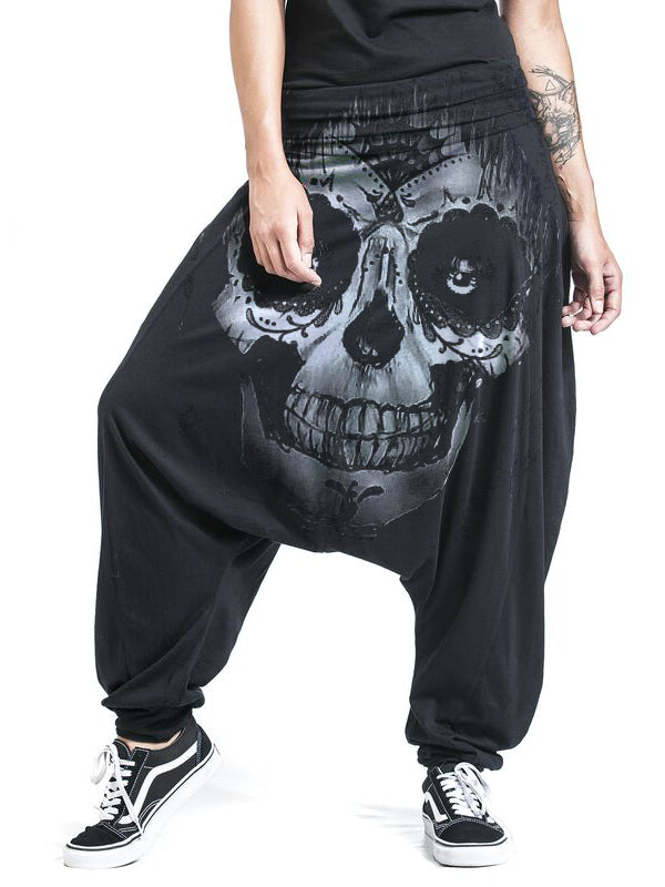 Skull Cool Casual Punk Loose Harem Pants