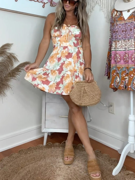 Take You There Floral Minutes Dress