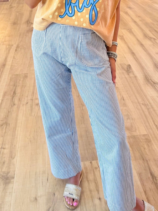 Blue striped pants