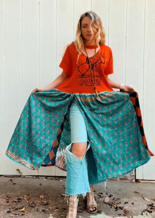 Vintage  Double Split Maxi Tee