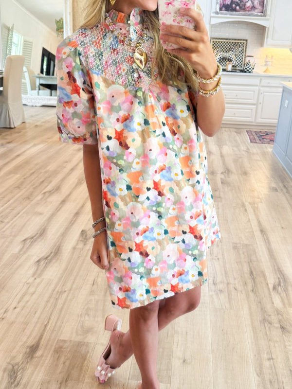 Pink Multi Floral Mini Dress
