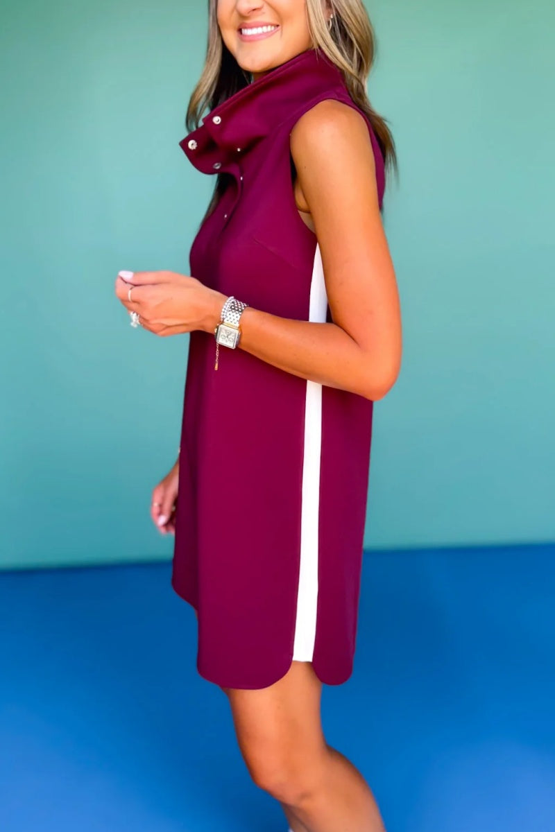 Berkley Scuba Collared Sleeveless Inset Dress