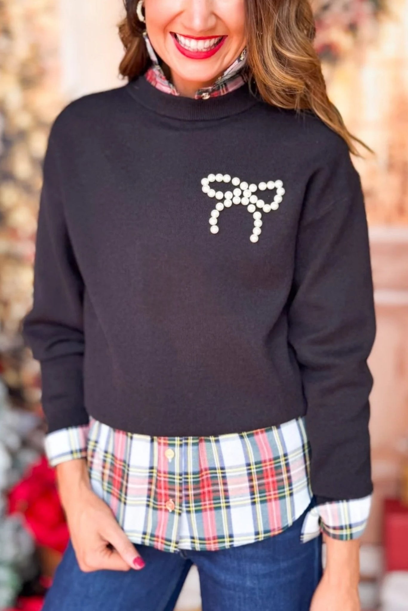 Pearl Bow Sweater