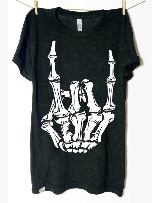 Skull finger print punk top