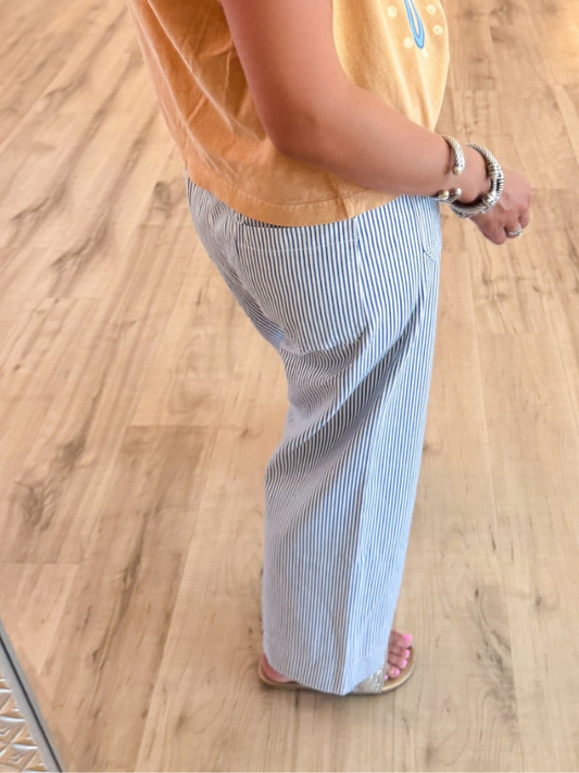 Blue striped pants