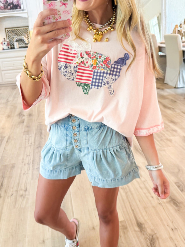 Patch Short Sleeve Top