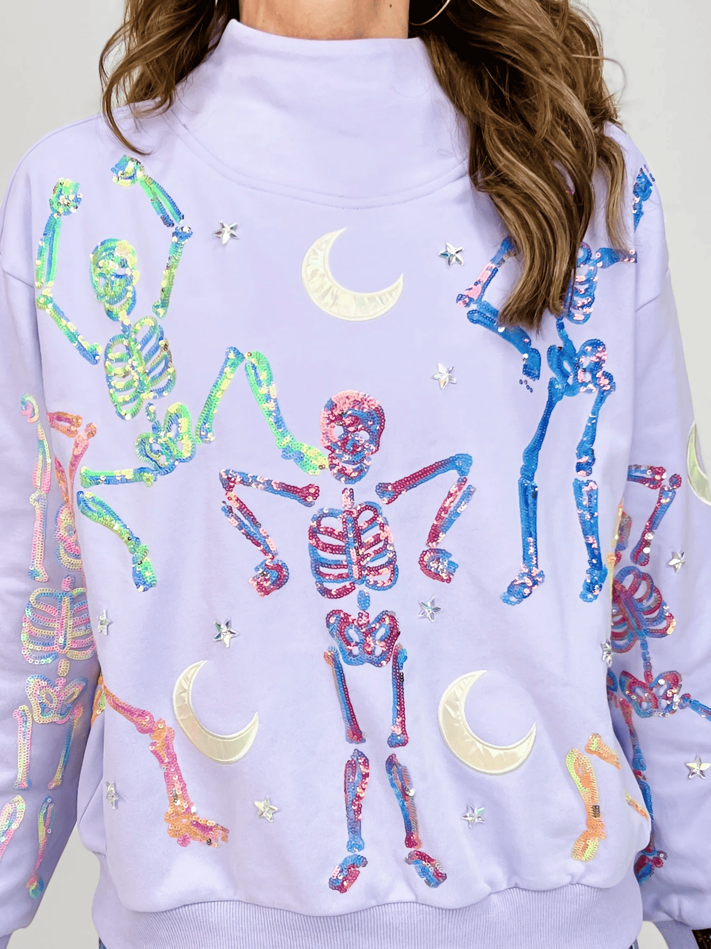 Halloween Skull Turtleneck Sweatshirt