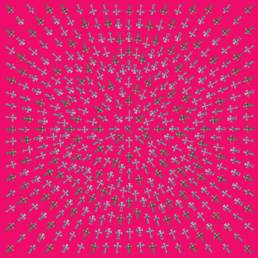 Crosses on Hot Pink Wild Rag Silk Scarf