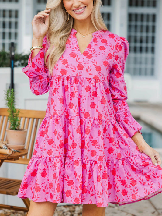 In Your Happy Place Lavender Floral Babydoll Dress