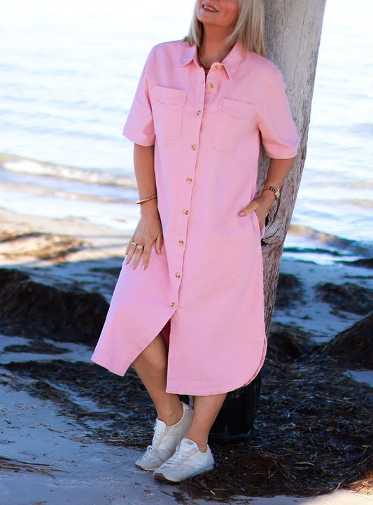Malibu Denim Shirt Dress | PINK MUSK
