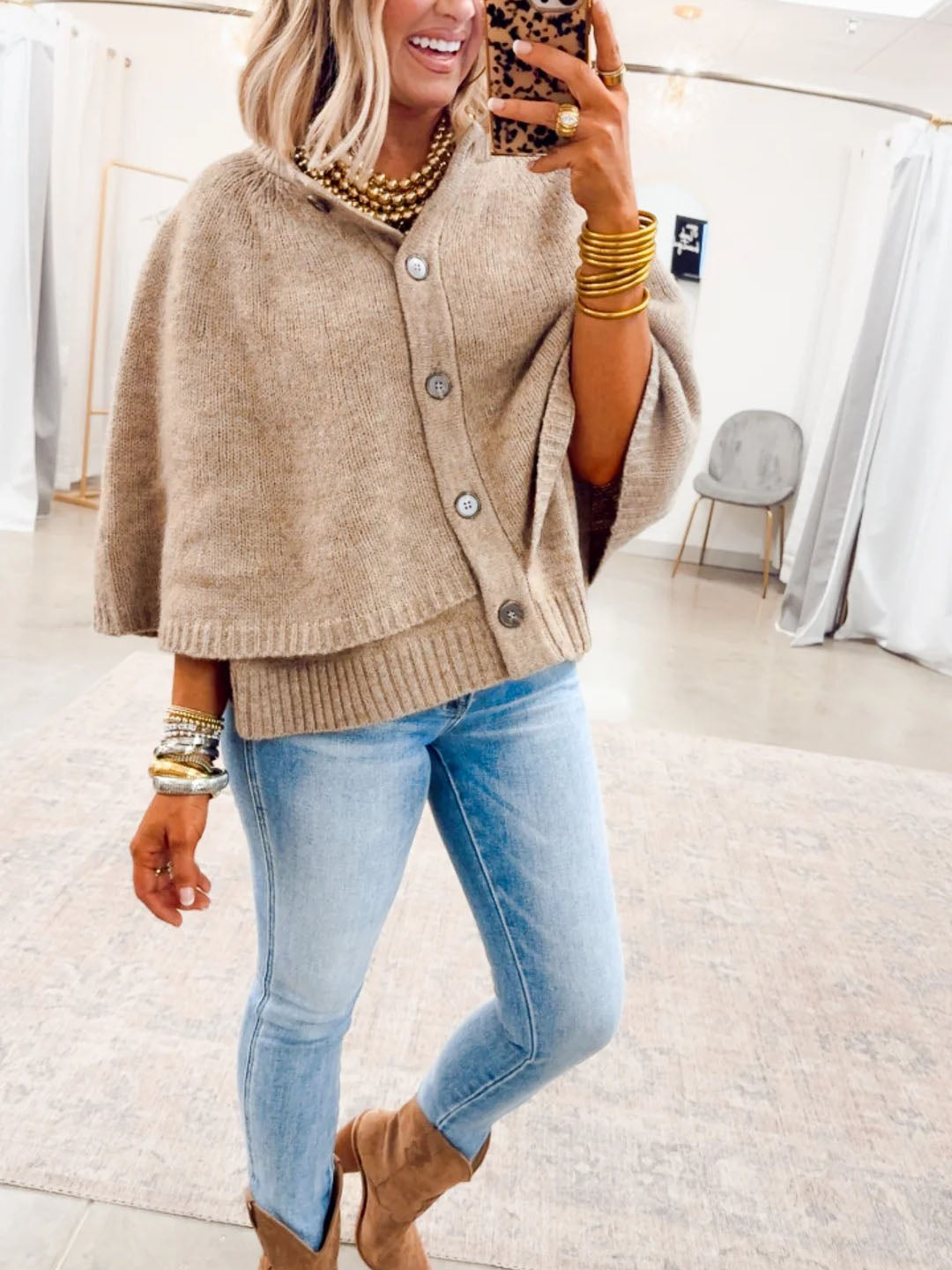 Sweater Cape Cardigan