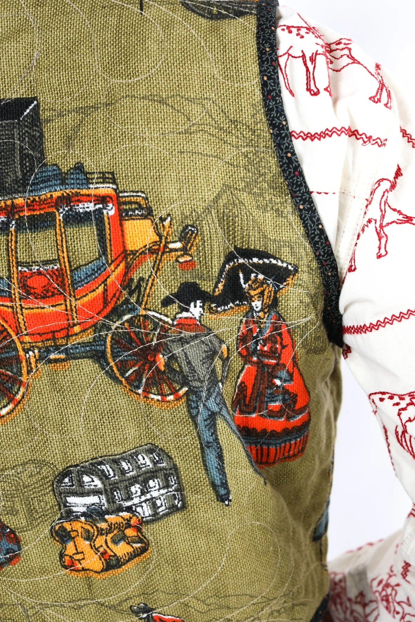 Western Cowboy Print Waistcoat Vest