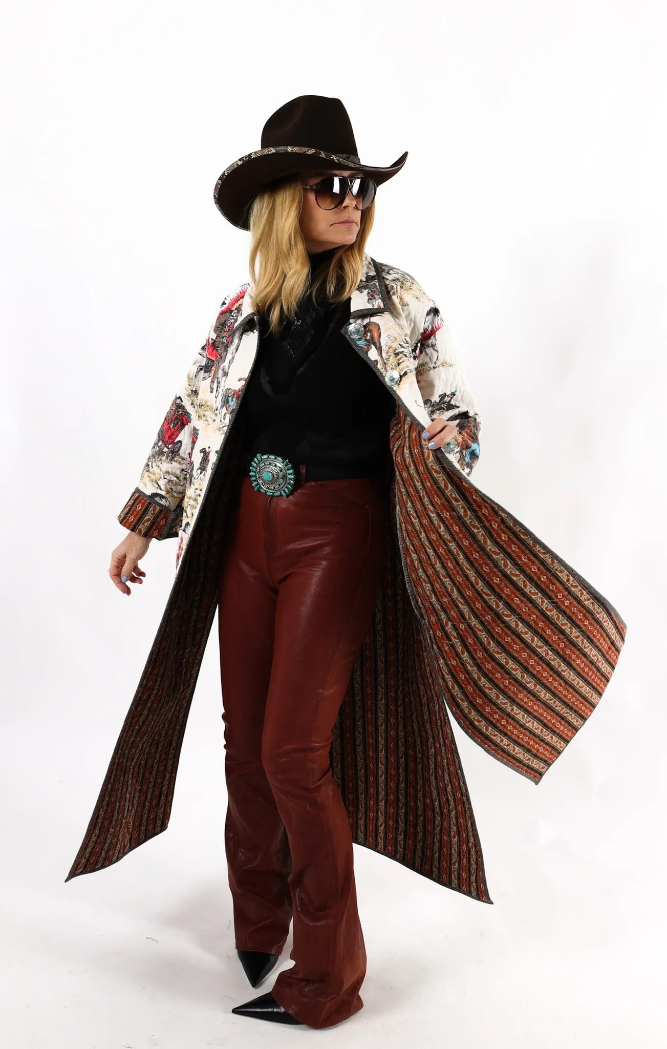 Vintage Western Long Quilt Coat