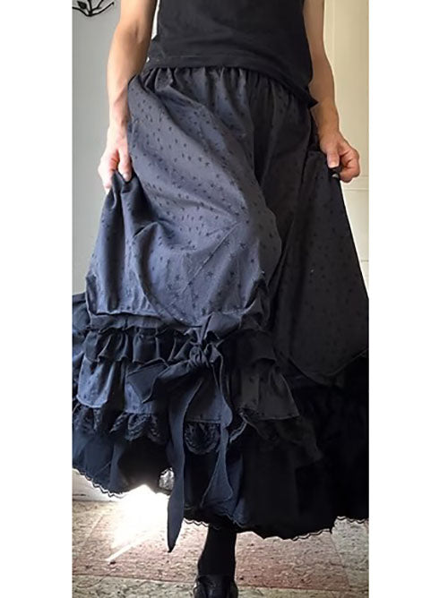 Dark Gray Mini Stars Ruffly Bowtie Bloomers Pants
