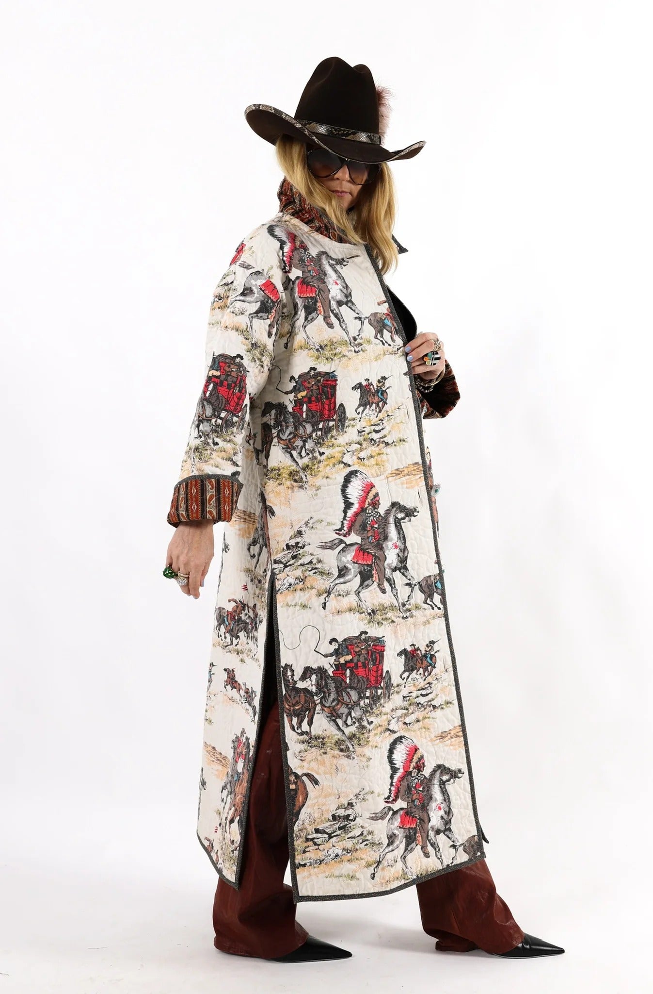 Vintage Western Long Quilt Coat