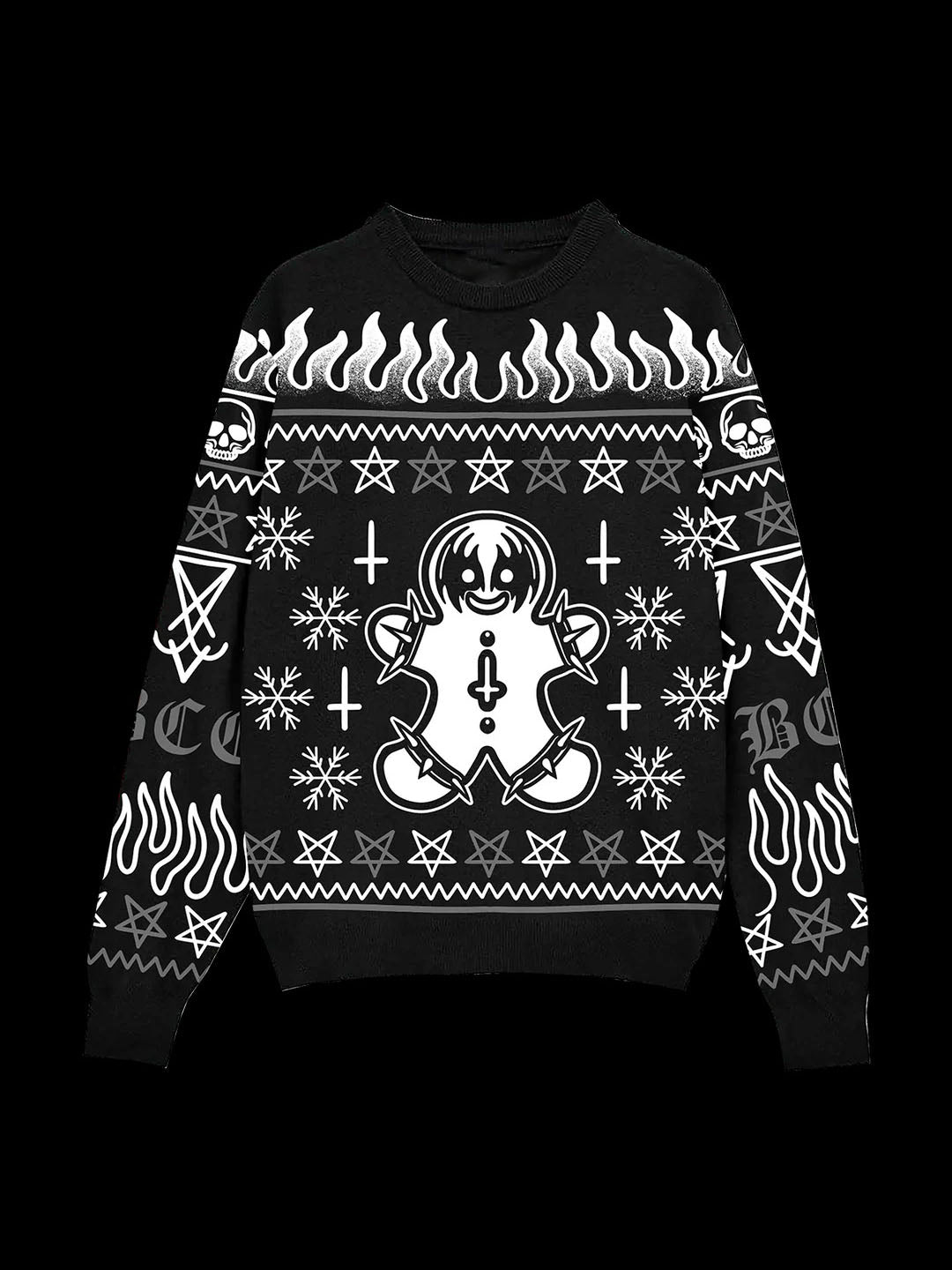 Unisex Black Metal Gingerbread Holiday Sweater